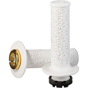 Moose Racing White/Gold Moose Lock-On Grips