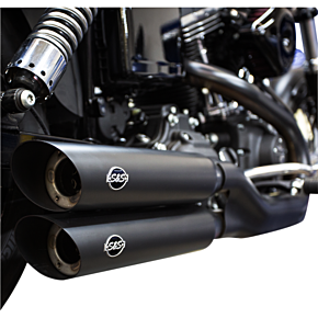 Ss Cycle Slash Cut Mufflers - Black 550-0724