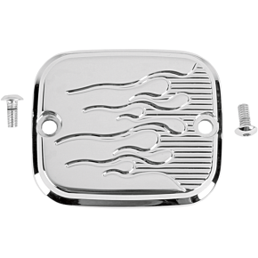 Joker Machine Master Cylinder Cover - Brake - Front - Flame - Chrome 951019FC