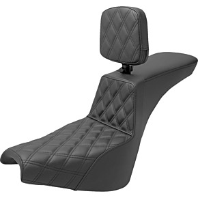 Tour Step-Up Seat - Rider Backrest - Front Lattice Stitch - FXBB/FXST '18-'24 818-30-192BR