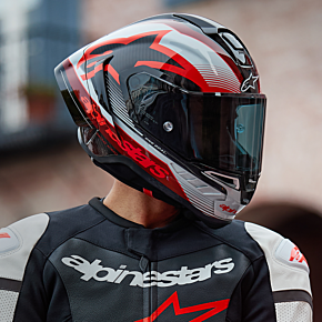 Supertech R10 Helmet - Team - Black/Carbon Red/Gloss White - XL 8200224-1352-XL