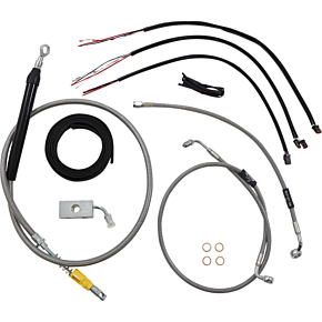 Handlebar Cable/Brake Line Kit - Quick Connect - Complete - 15" - 17" Ape Hangers - Stainless LA-8155KT2-16
