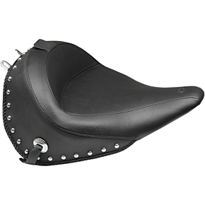 Wide Solo Seat - With Backrest - Black - Studded W/Concho 79915
