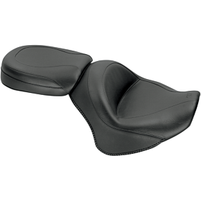 Seat - Vintage - Wide - Touring - Without Driver Backrest - Two-Piece - Smooth - Black - Stryker 76661