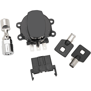 Side Hinge Ignition Switch with Fork Lock - Gloss Black 2106-0253