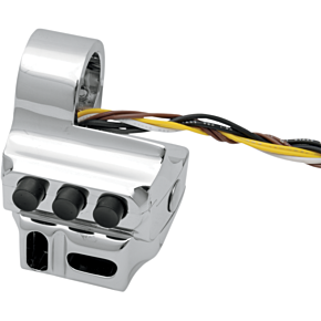 Performance Machine Pm Switch Housing - Left Side - Hydraulic Clutch - Five Button - Chrome 0062-2043-CH