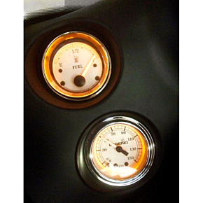 Fairing Mounted LED Backlit PSI Gauges - Silver 2212-0485
