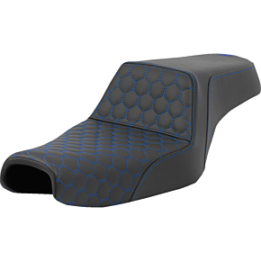 Step-Up Seat - Honeycomb - Blue Stitching - 3.3 Gal Tank - Sportster '04-'22 807-11-17701