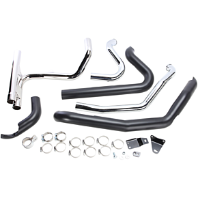 Cobra Powerport Dual Headpipes with Dual Bungs - Black 6253DBRB1