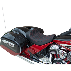 Drag Specialties Solo Seat - Double Diamond - Red - Chief 0810-2269