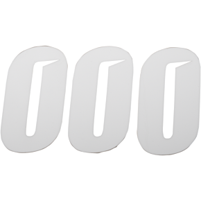 Slash Number Plate - #0 - White - 4" 45-28-0