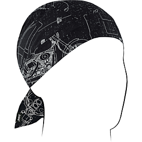 Flydanna® Cotton Headwrap - Moto Blueprint Z623