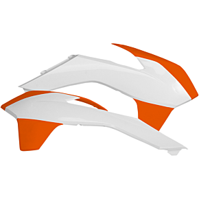 Acerbis Radiator Shrouds - KTM - White/Orange