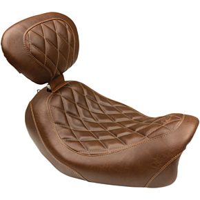 Mustang Seat - Wide Tripper™ Solo - with Backrest - Diamond - Brown 79797