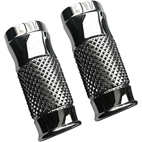 Eddie Trotta Designs Fork Slider Covers - Cross-Cut Chrome - Extended +2" TC-964