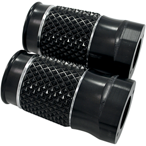 Eddie Trotta Designs Fork Slider Covers - Cross-Cut Black Anodized TC-998B
