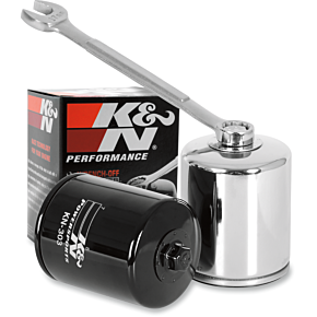 K and N Oil Filter - Chrome - Honda