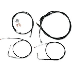 La Choppers Handlebar Cable/Brake Line Kit - 18" - 20" Ape Hanger Handlebars - Black Vinyl LA-8230KT-19B