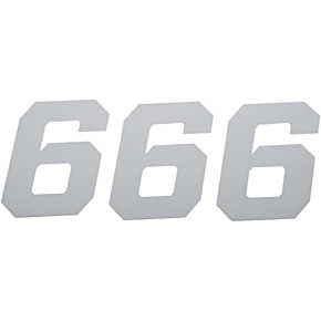 Race Number Plate - #6 - White - 6" 45-36-6