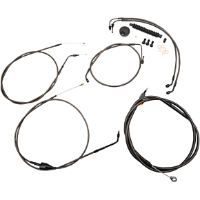 Handlebar Cable/Brake Line Kit - 12" - 14" Ape Hanger Handlebars - Midnight LA-8006KT-13M