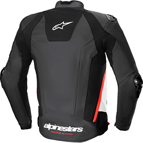 Missile v3 Leather Jacket - Black/White/Red Fluo - US 48 / EU 58 3100125-1231-58