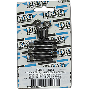 Handlebar Knurled Bolt Kit - Black/Chrome - M8 2401-1034