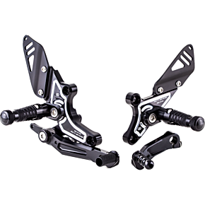 Adjustable Rearset - Black/Silver - BMW RCT10GT-BM08