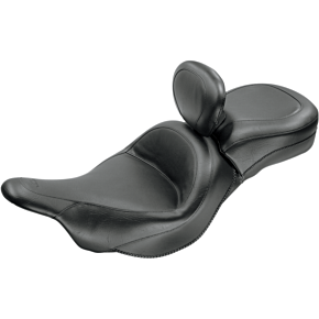 Seat - Vintage - Wide - Touring - With Driver Backrest - One-Piece - Smooth - Black - Vulcan 79631