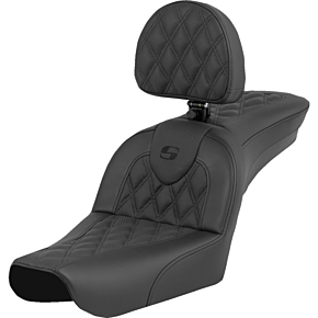 RoadSofa™ Seat - Lattice Stitch - with Driver Backrest - FXDWG '04-'05 804-05-182BR