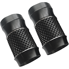 Eddie Trotta Designs Fork Slider Covers - Cross-Cut Black Anodized TC-962B