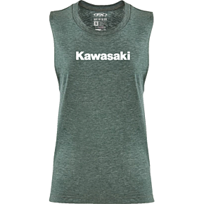 Women's Kawasaki Muscle Tank Top - Heather Forest Green - Small 27-87150