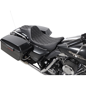 Extended Reach Predator III Seat - Double Diamond - Black w/ Silver Thread 0801-1370