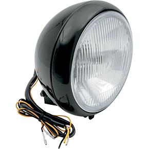 7" Smooth Headlight - FLST - Black 2001-0556