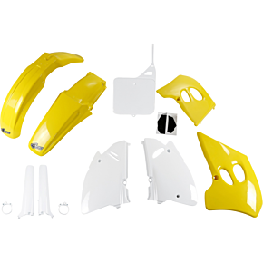 Body Kit - '94-'95 OEM Yellow/White - Kawasaki - KX '93-'95 SUKIT394F@999