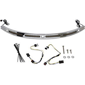 Custom Dynamics Windshield Trim - Sequential Turn Signals - Chrome CD-WT2-SEQ-14-C