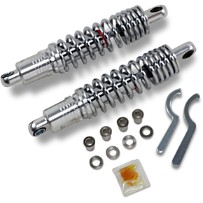 Drag Specialties Shocks Premium Ride-Height Adjustable Shocks - Chrome - Heavy Duty - 12.5" C16-0167NUH
