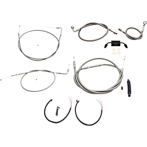 La Choppers Handlebar Cable/Brake Line Kit - Complete - Mini Ape Hanger Handlebars - Stainless LA-8321KT2-08