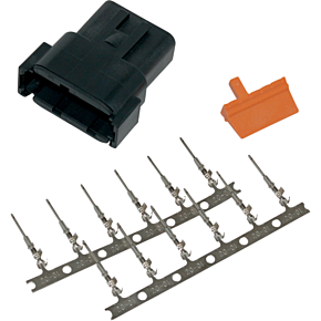 Deutsch Dtm 12-pin Blk Recptcl W/12 Trmnls/wdglk Hd74109-98bk