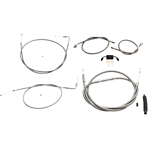 La Choppers Handlebar Cable/Brake Line Kit  - 15" - 17" Ape Hanger Handlebars - Stainless Steel LA-8231KT-16