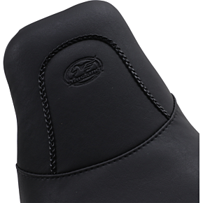 Mustang Wide Solo Seat - With Backrest - Black - Smooth - FLT '97-'07 79127