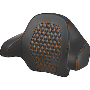 Tour Pack Backrest Pad - Honeycomb - Orange Stitching - FL '14-'24 814-07-19003
