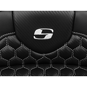 Roadsofa™ Extended Reach Seat - with Backrest - Honeycomb - Silver Stitch - FLTR/FLHX '23-'24 823-07-190B5