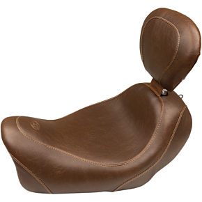 Mustang Seat - Wide Tripper™ Solo - with Backrest - Smooth - Brown 79796
