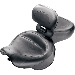 Seat - Vintage - Wide - Touring - With Driver Backrest - One-Piece - Smooth - Black - VT1100 79239