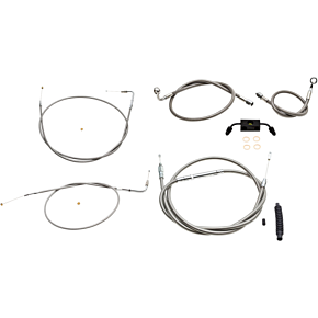 La Choppers Handlebar Cable/Brake Line Kit  - 12" - 14" Ape Hanger Handlebars - Stainless Steel LA-8321KT-13