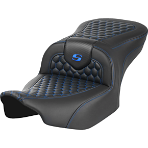 Roadsofa™ Seat - without Backrest - Honeycomb - Blue Stitch - FLTR/FLHX '23-'24 823-07-18901