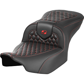 Roadsofa™ Seat - without Backrest - Honeycomb - Red Stitch - FLTR/FLHX '23-'24 823-07-18904