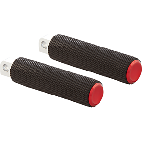 Passenger Knurled Foot Pegs - Red - FL/FX '18-'25 07-955