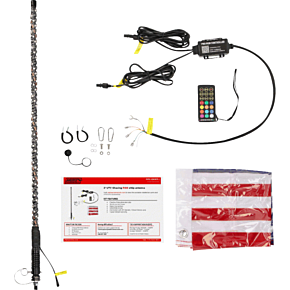 3" Whip Light - Chasing - RGB - w/ Controller MPS-CHWP-1
