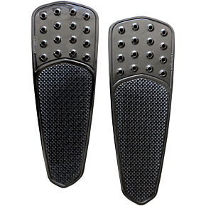 Accutronix Front Floorboards - Extended - Black - Knurled - Teardrop - FL FBF01-KDTB